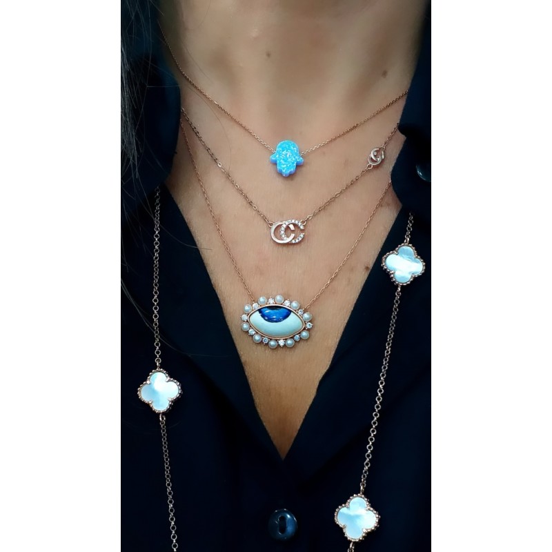 İNCİLİ GÖZ KOLYE 